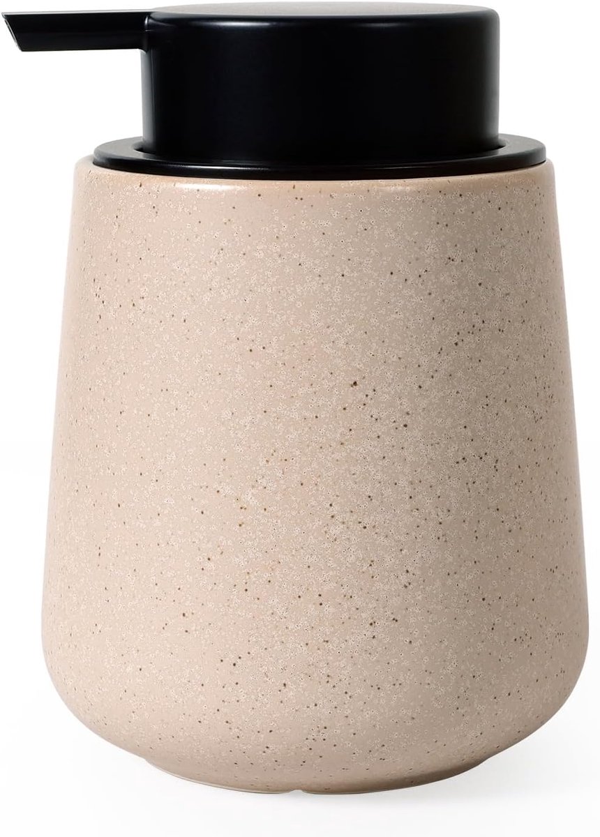 Zeepdispenser van natuurlijk porselein, afwasmiddeldispenser, taupe