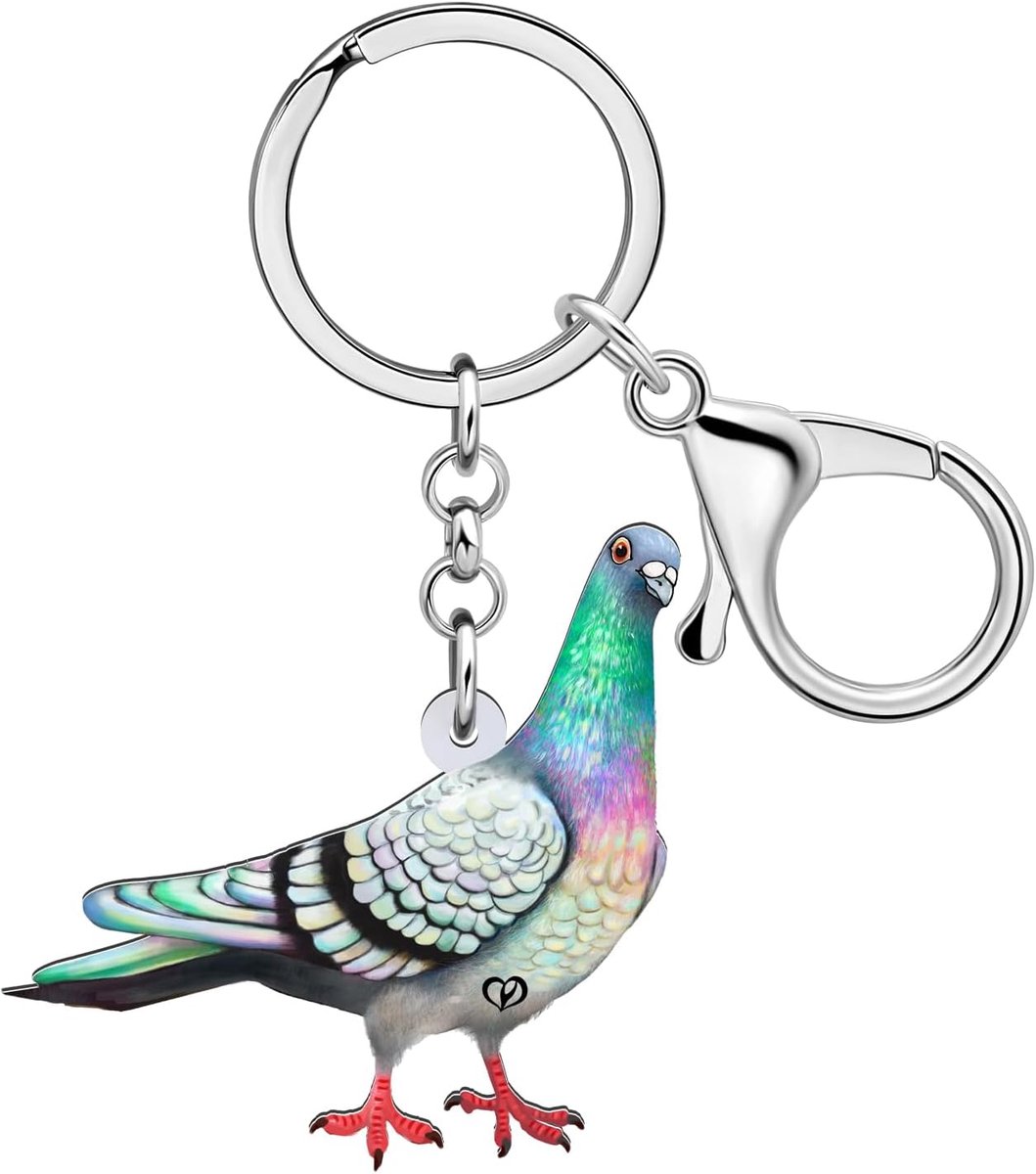 Leuke Duif Sleutelhanger Geschenken Voor Vrouwen Reizen Dier Vogel Duif Sieraden Voor Rugzakken Autosleutels Portemonnee Accessoire