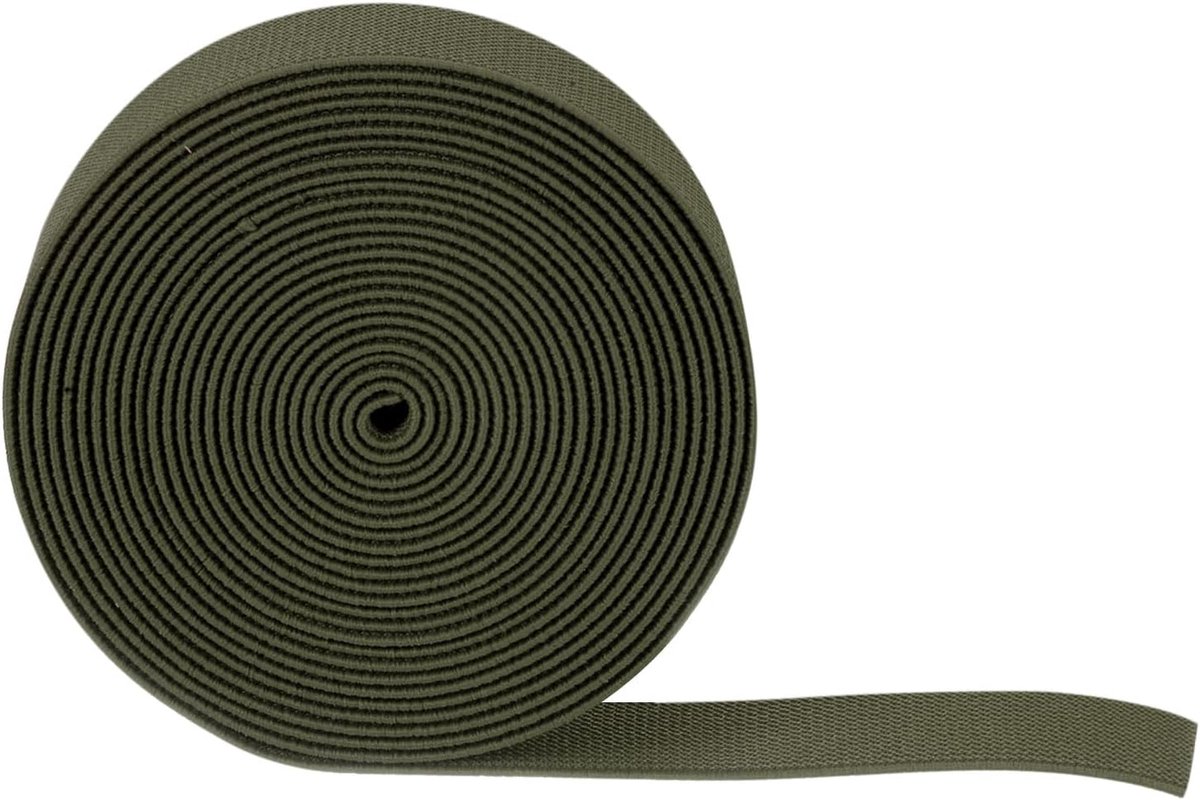 Elastische naaibanden, 25 mm breed, elastisch plat breitouw voor doe-het-zelfprojecten, kunst en handwerk, vechtgroen