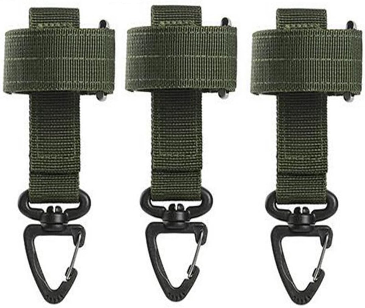 3Pcs Outdoor Sleutelhanger Tactische Gear Clip Keeper Pouch Riem Sleutelhanger EDC Molle Webbing Handschoenen Touw Houder Militaire Molle Haak