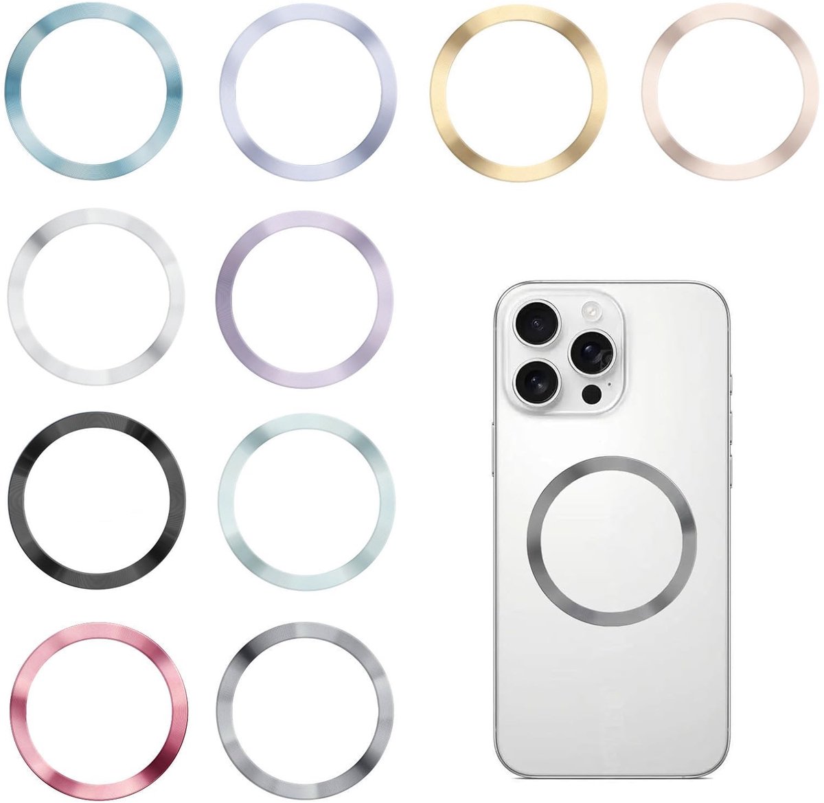 Omgoods - Set van 10 Telefoon Magneetringen
