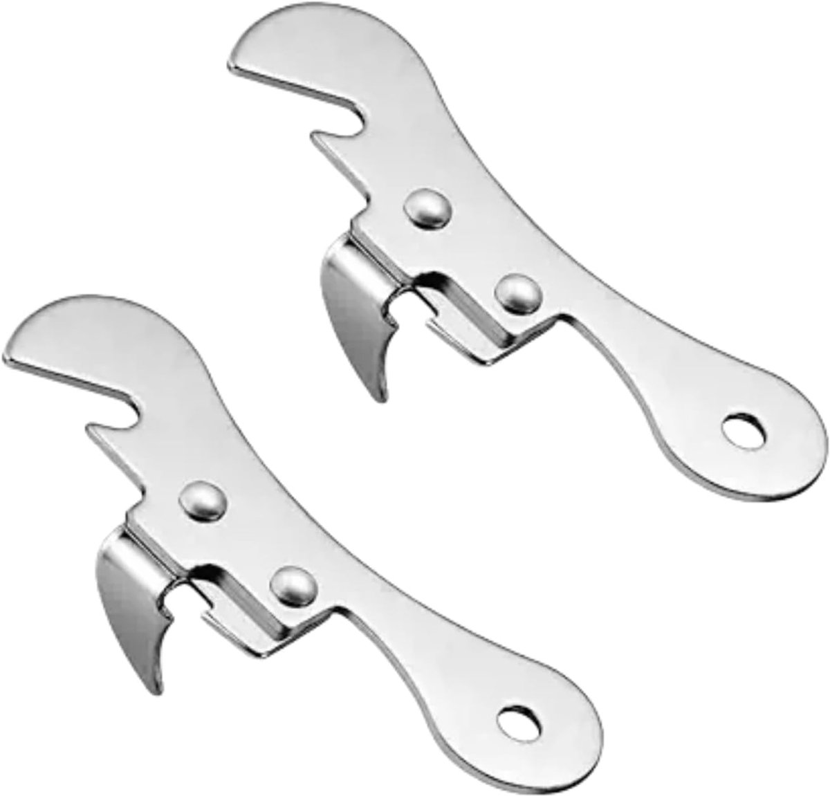 Claoner Blikopener - 2 stuks - RVS - Handmatig - Multifunctioneel - Ook flessenopener - Keukenaccessoire - Zilver