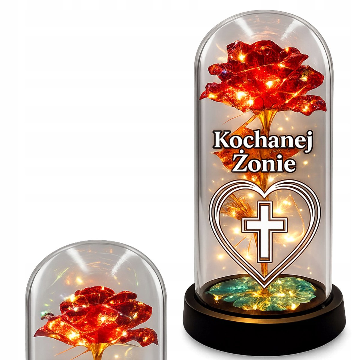 Merkloze LED Graflicht met Eeuwige Roos - Symbool van Liefde