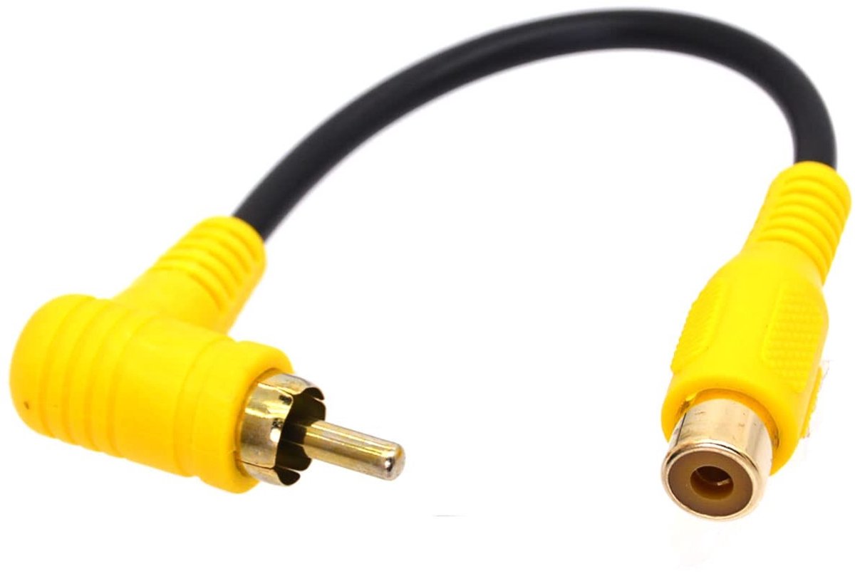 SolidKeus - 90 Degree RCA Verlengkabel 15cm Male naar Female