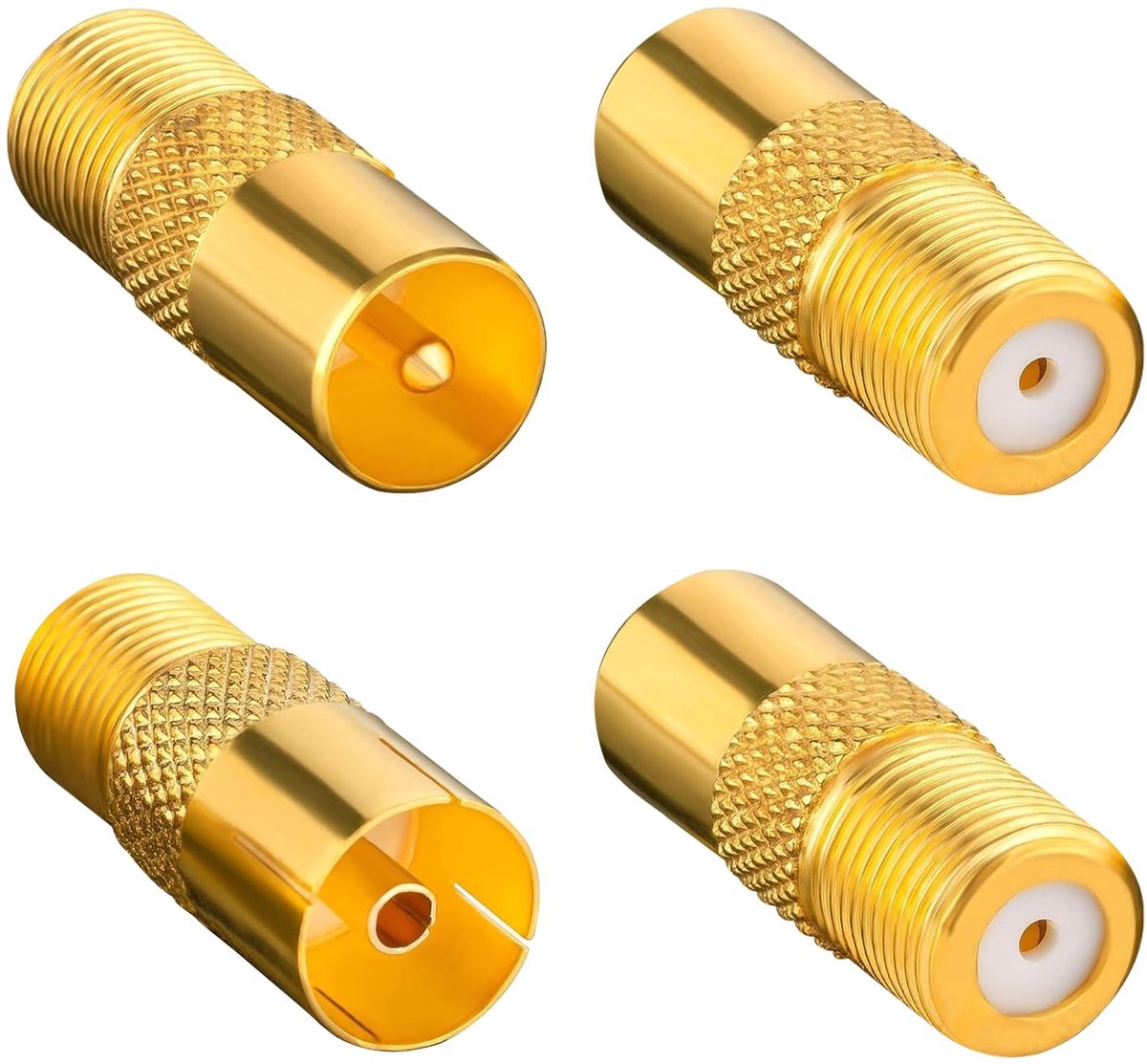 SolidKeus - Set van 4 TV Antenne Adapters voor Coaxiale Verbindingen