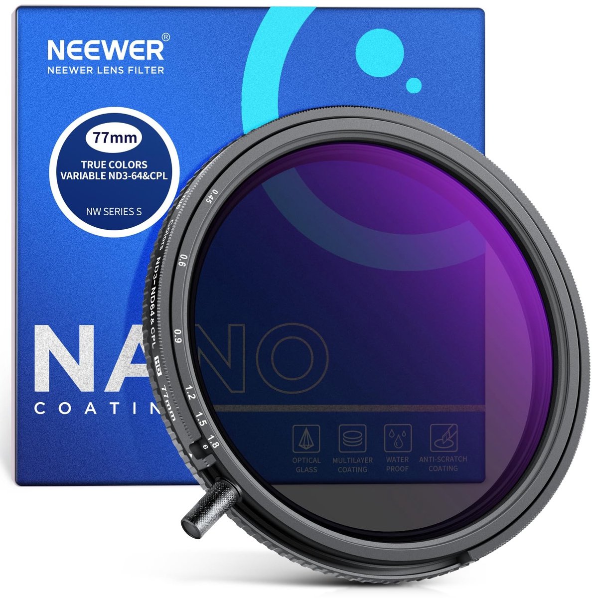 SolidKeus - 77mm 2-in-1 CPL en ND Filter voor Camera