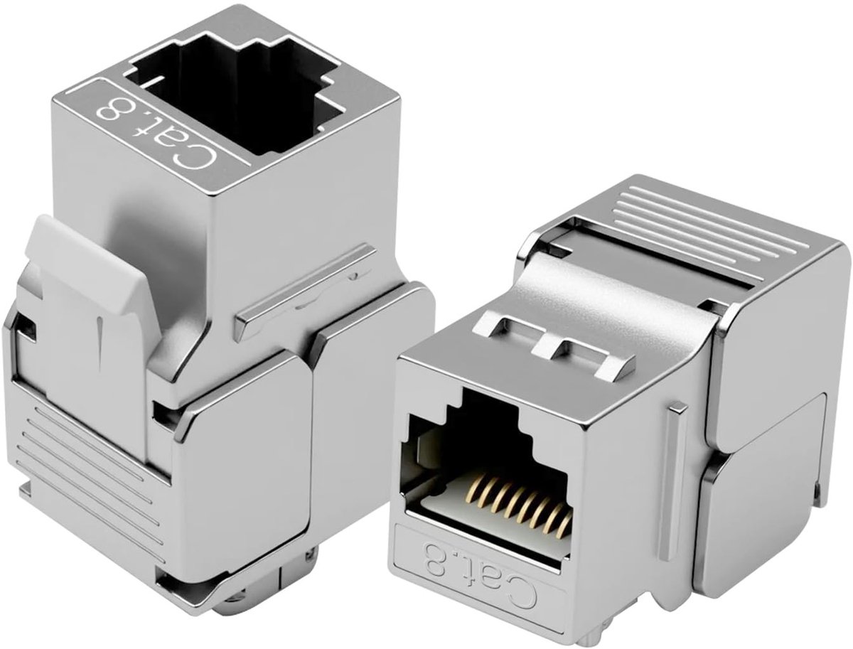 SolidKeus - 2x CAT 8 Keystone Modul RJ45 Socket voor Hoogwaardige Netwerken