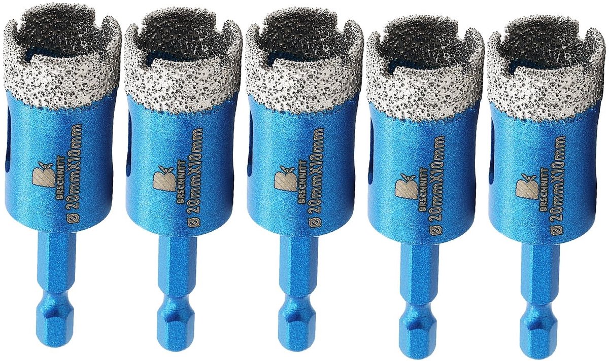 SolidKeus - Set van 5 Diamant Boorbits 20 mm voor Tegels en Steen