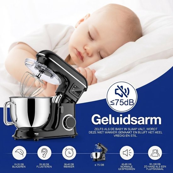 Lìon® Keukenrobot - Keukenmixer - Keukenmachine - Zwart - 26cm x 40cm x 45cm van Lion — afbeelding 5