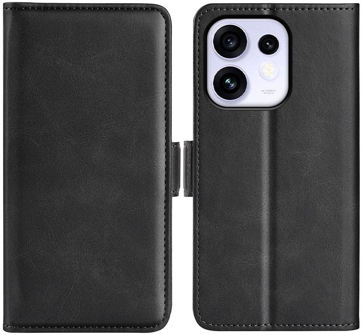 MobyDefend Hoesje - Geschikt voor Oppo Reno16 / 16 Pro - Luxe Wallet Book Case (Sluiting Zijkant) - Zwart