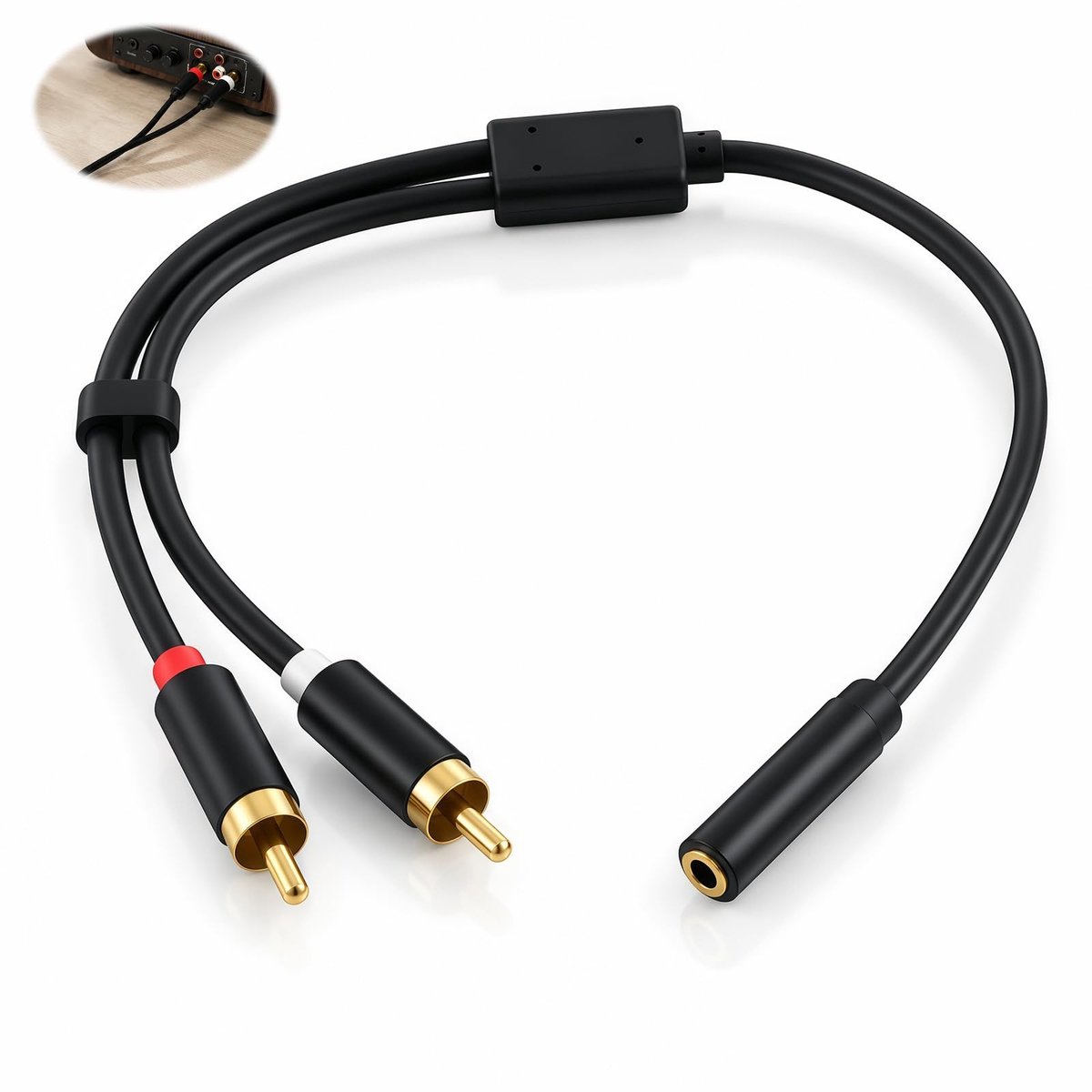 SolidKeus - 3,5 mm Jack naar 2 RCA Audiokabel 30 cm