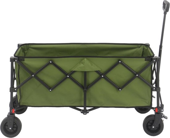 Handkar Groen - Boodschappenwagen Opvouwbaar - Dingen Vervoeren - 360 graden wielen - 180 Liter capaciteit - Groen — afbeelding 4
