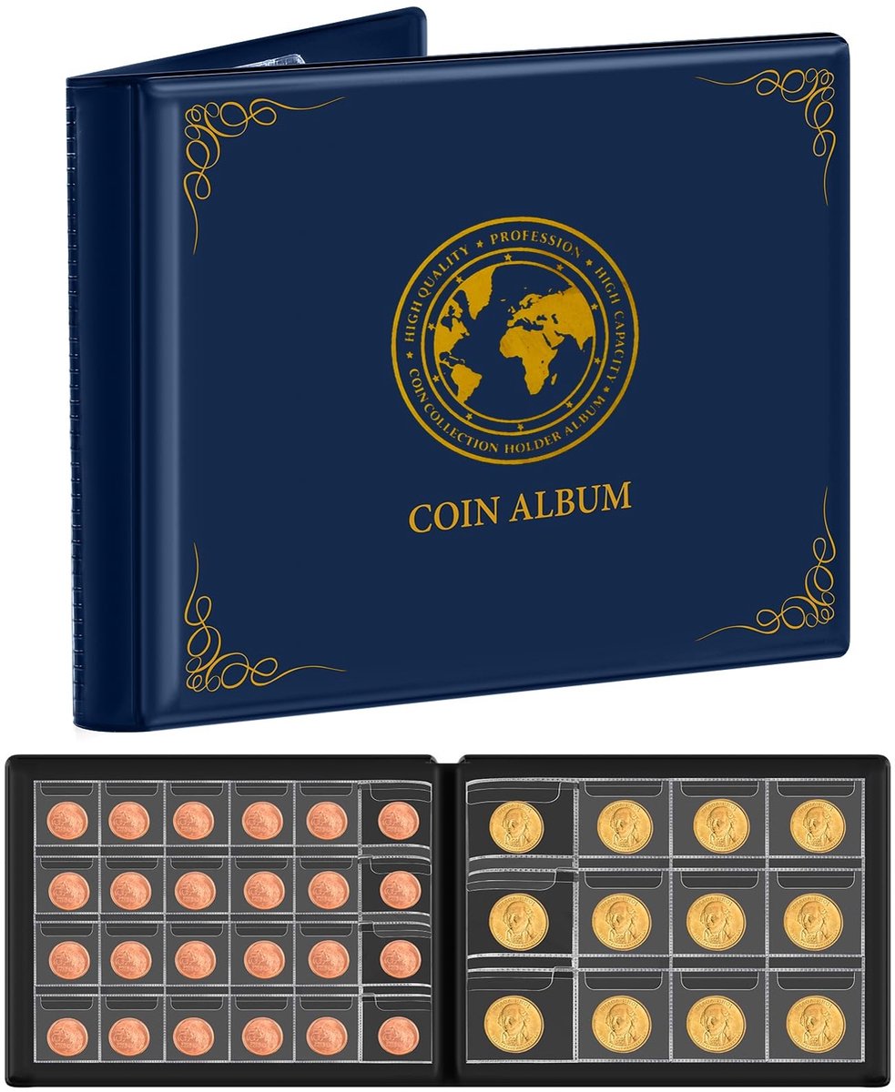 SolidKeus - Muntalbum met 300 Pockets voor Muntverzameling