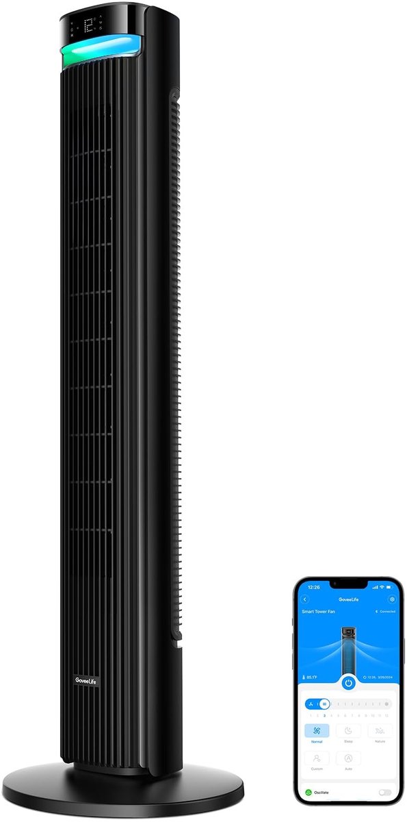 SolidKeus - Stille Torenventilator met 12 Snelheden en Slimme Besturing