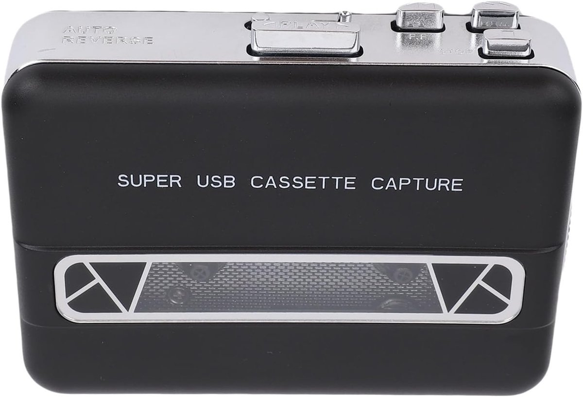 Draagbare Cassette Tape Speler met 3.5mm Koptelefoonaansluiting, Snelle Vooruit en Automatische Terugspoelfunctie, Converteer Cassette naar MP3 voor Laptop en PC