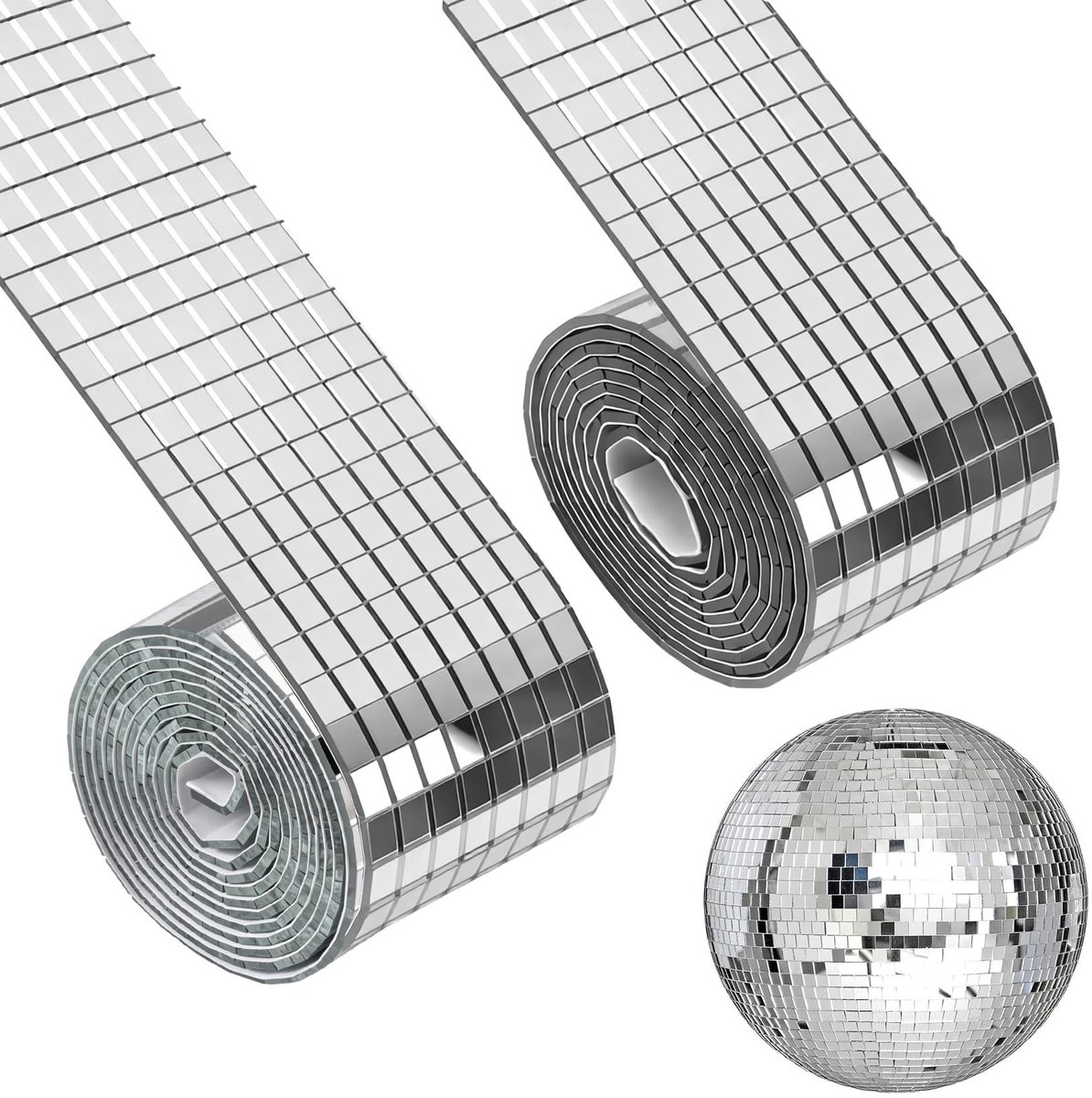 SolidKeus - Set van 2 Zelfklevende Spiegel Mozaïektegels voor DIY Projecten