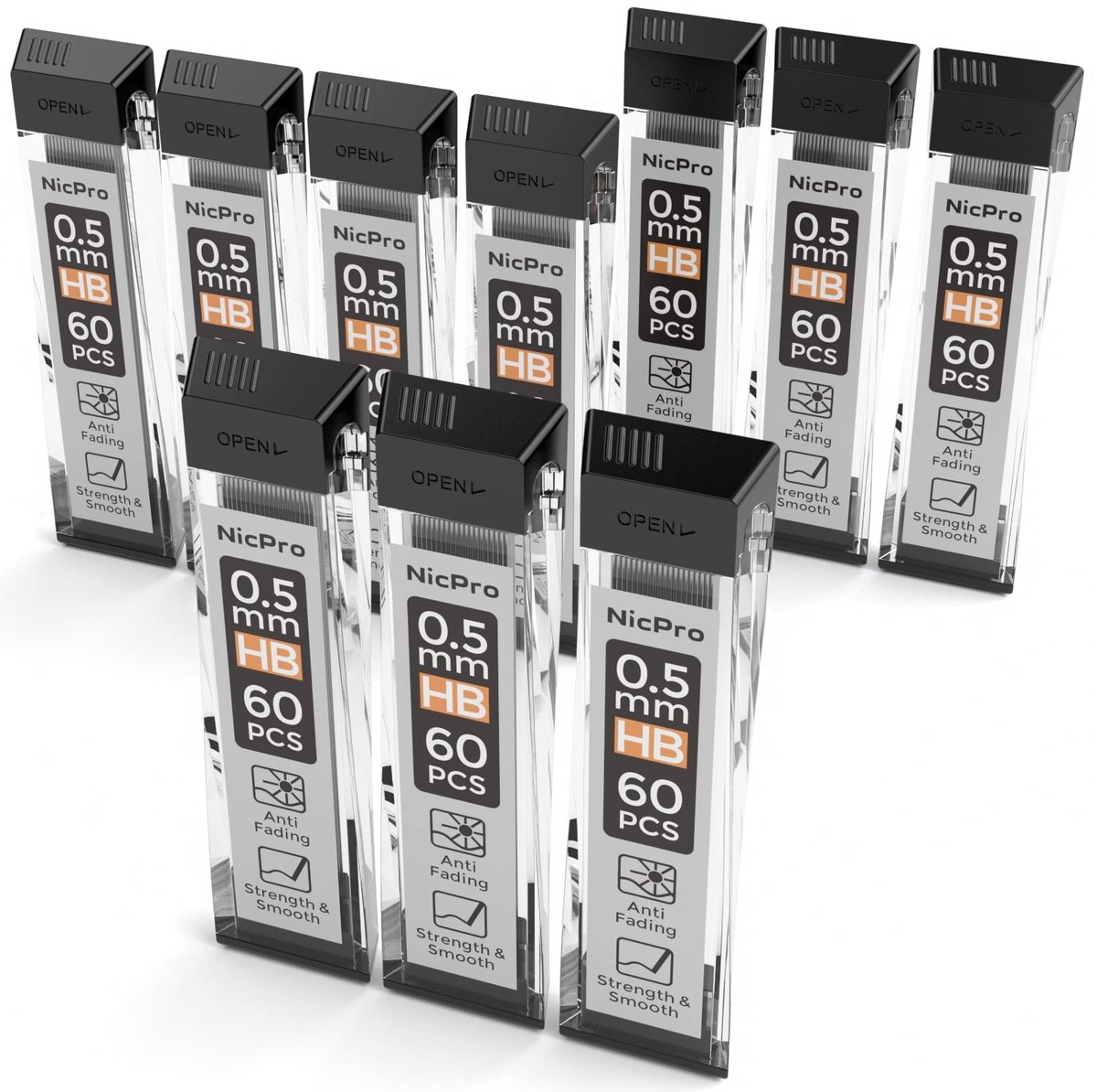 SolidKeus - 600 Stuks 0.5mm HB Mechanische Potloodvullingen