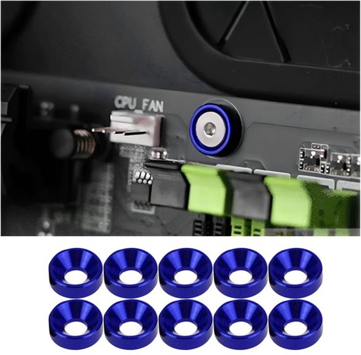 SPHProducts - Aluminium sluitringen - Verfraaien motorruimte - Blauw
