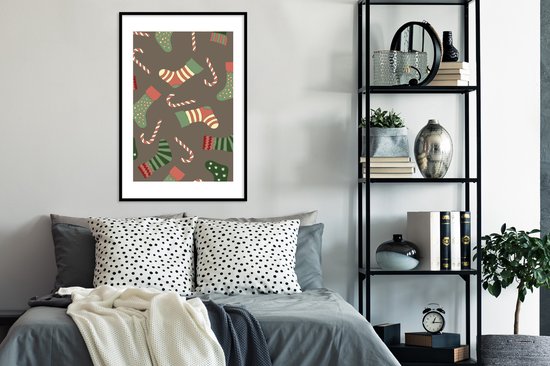 Patron de cannes à sucre et chaussettes de Noël 60x90 cm