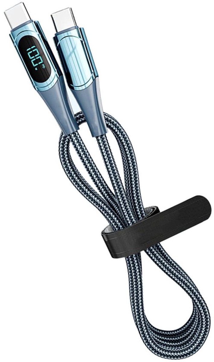 VT Goods - USB C Naar USB C Kabel - PD 100w - Snel Opladen - Blauw