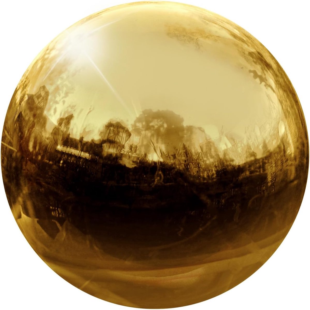 Decoratie aardbol 3,5 inch 90 mm reflecterende bal tuin holle bal gepolijst glazen bol roestvrij staal zonder lassen bal tuindecoratie, goudkleurig
