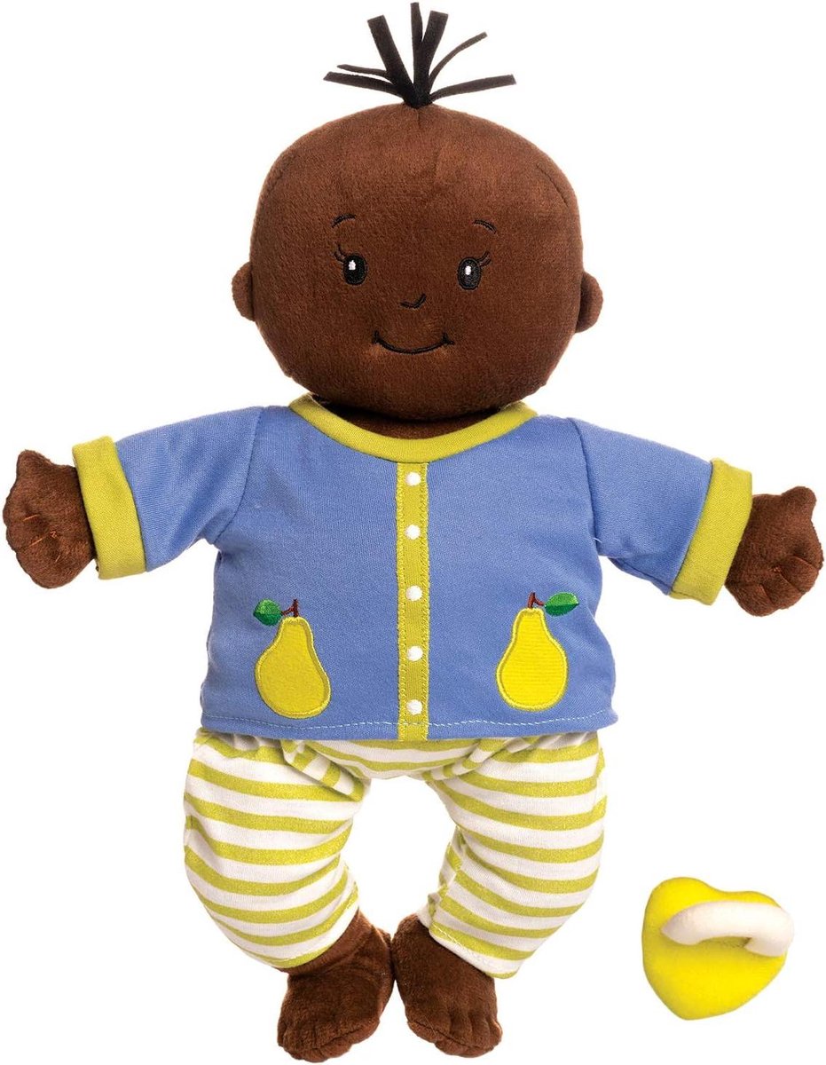 Zachte Babypop - Eerste Pop - Rollenspel Ontwikkeling - Magnetische Fopspeen - 38 cm - Bruin