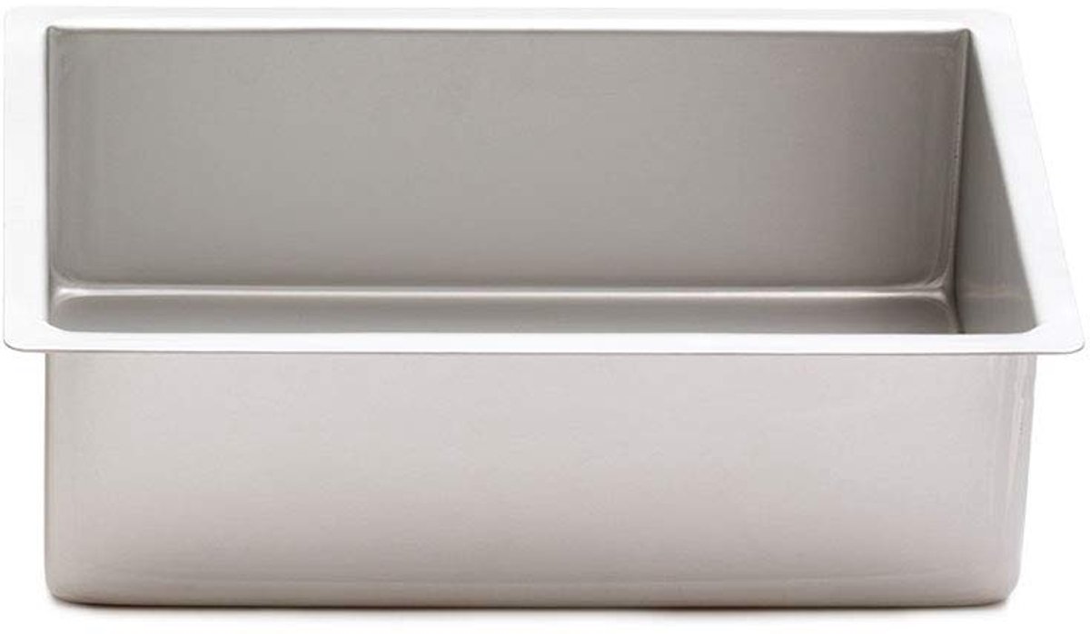 Professionele Langwerpige Geanodiseerde Cakepan, Aluminium, Zilver, 20X30XH10CM