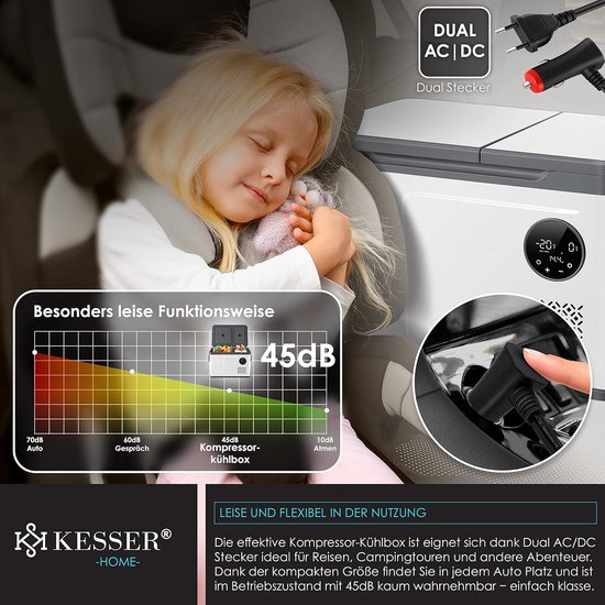 Elektrische Compressor Koelbox 2-in-1 - 31 Liter Koel- en Vriesvak, Led-Touch Bedieningspaneel, Geschikt voor Auto en Camping — afbeelding 3