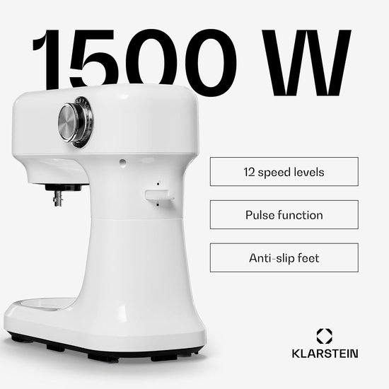 Krachtige Keukenmachine - 1500W Mixer met 5L RVS Kom, Planetaire Kneedfunctie en 12 Snelheden van Merkloos — afbeelding 3