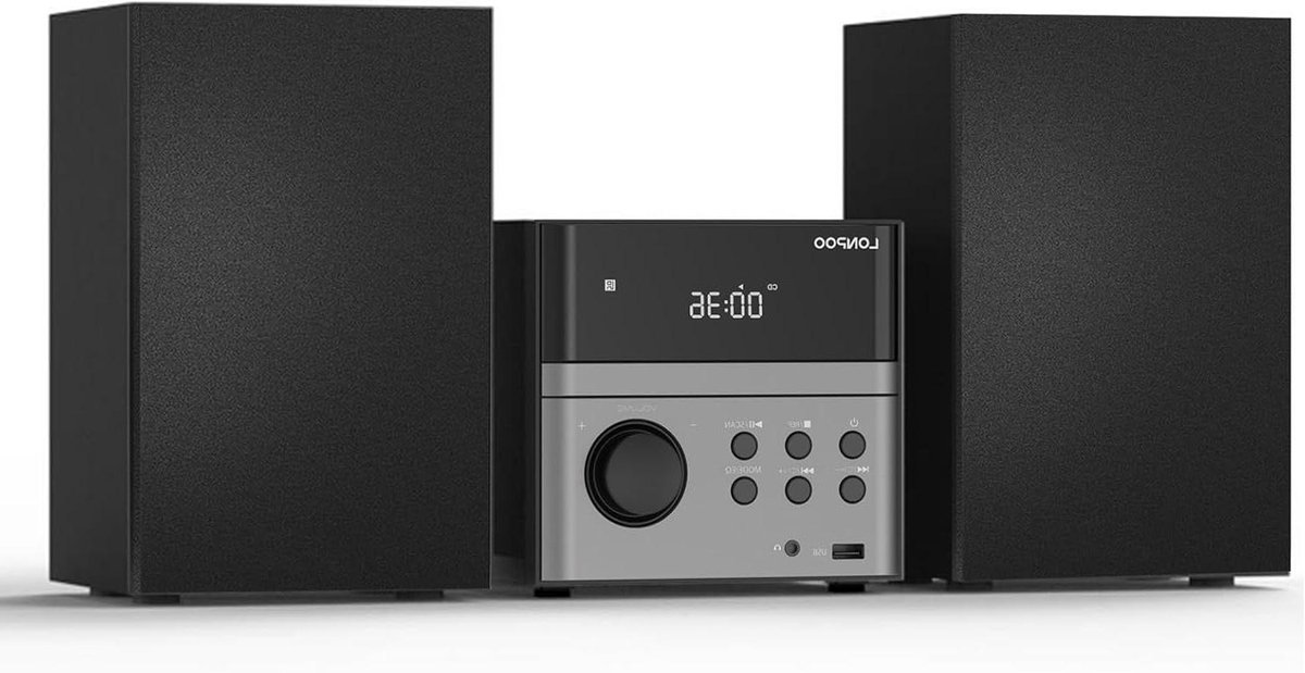 Compacte stereo-installatie - Muziekbox CD Bluetooth - Muziek luisteren thuis - Multifunctionele weergave - 35 x 25 x 15 cm