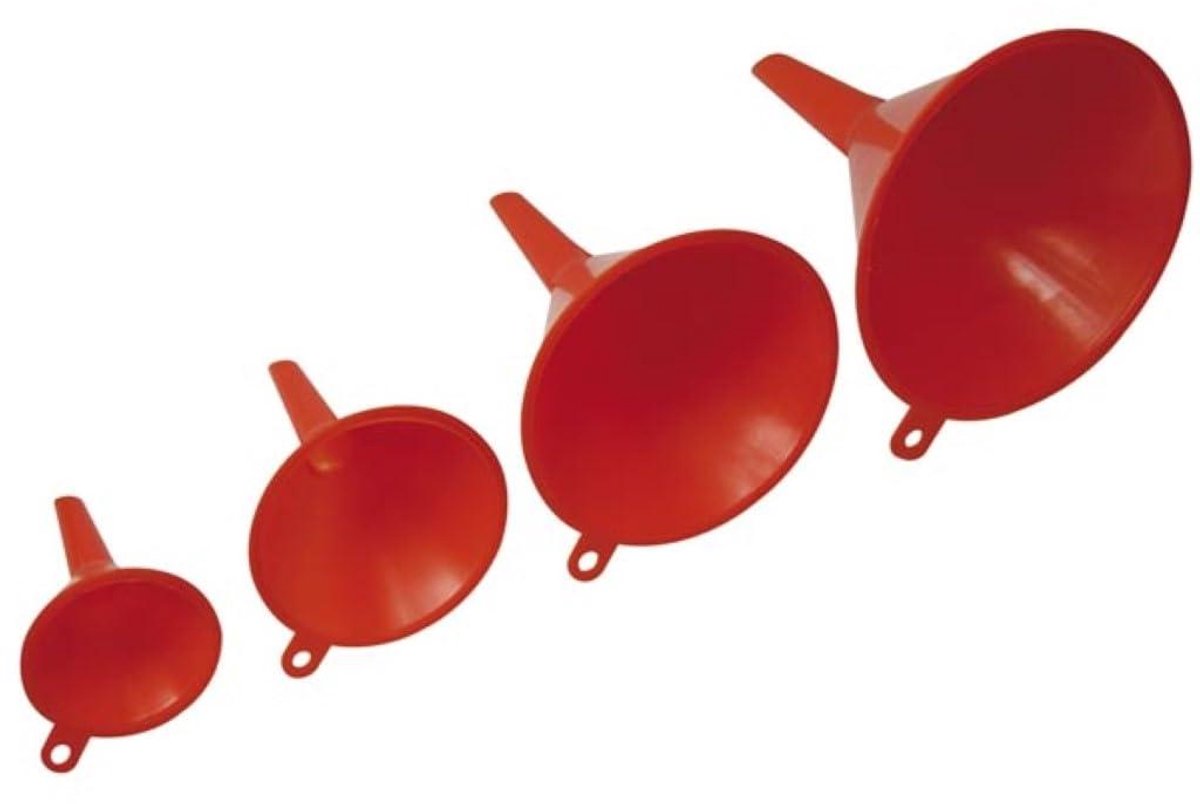 Trechter Set - Giettrechters Keuken - Vloeistoffen Overgieten - Vier Maten - 45-110 mm - Zilver