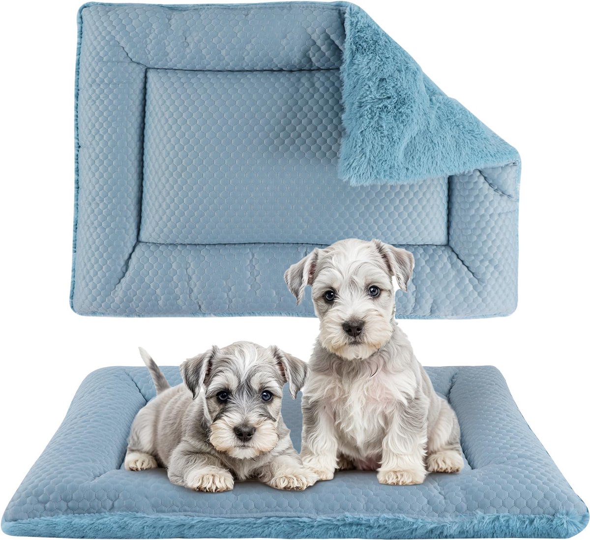 Hondenbedmat, Kratmat Omkeerbaar, Zacht Kennelkussen, Wasbare Kratmat (Koel en Warm), Huisdier Slaapmatras voor Kleine Middelgrote Honden XH080 (91 x 58 cm, Blauw)