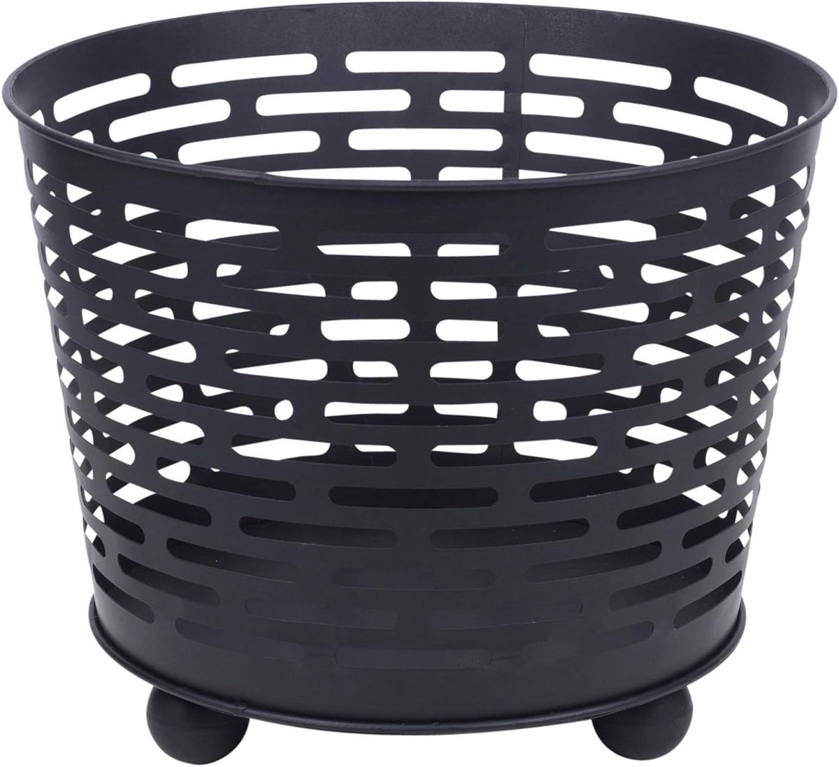 Metalen Vuurmand Kom - Buitenhaard Tuinhaard - Terras Verwarmen - Open Warmteverdeling - 39 cm Hoog - Zwart