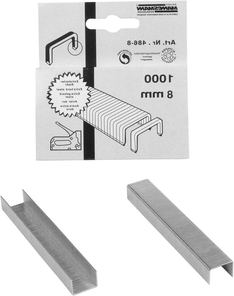 Vervangingsklemmen - Nietjes Clips - Bevestigen Materialen - U-Vorm - 8 mm 1000 stuks - Zilverkleurig