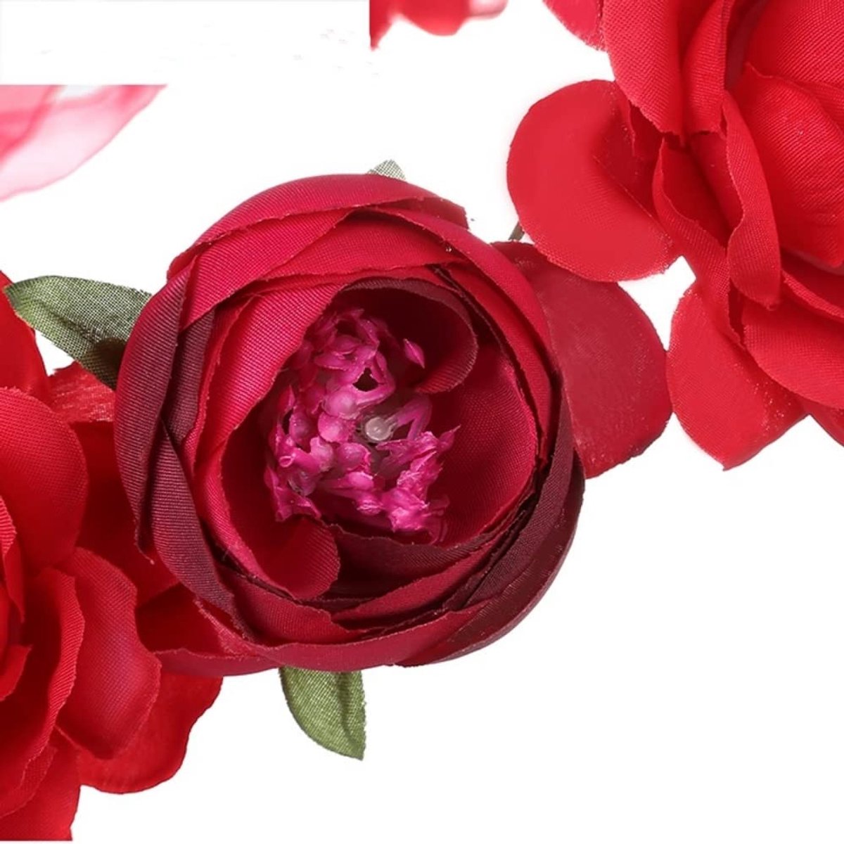bloemenkroon, bruidshoofdstuk, bloemenhoofdband, haarband, bloemenkrans, kroon, hoofdband, vrouwen meisjes, bruid, rozen, bloemen (rood)