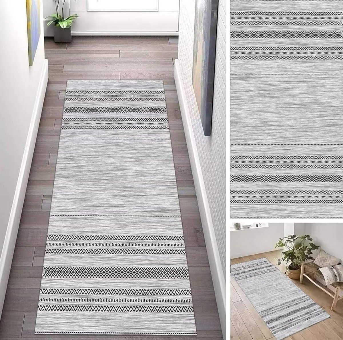 Abstracte Loper - Lange vloerbedekking - Hal en keuken - Machinewasbaar en antislip - 40 x