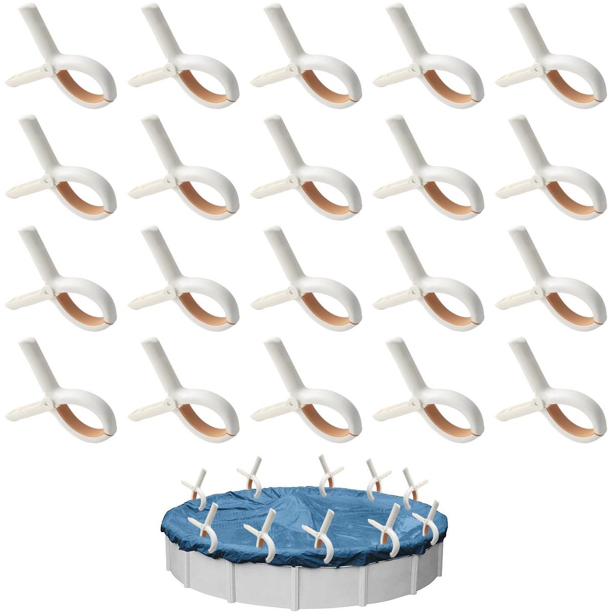 20 stuks broeikasklemmen, roestvrij staal, tuinklemmen, plantenclips, wasknijpers, broeikasfolie, clips voor het vasthouden van buisklemmen, kasnet, clip (20, oranje)
