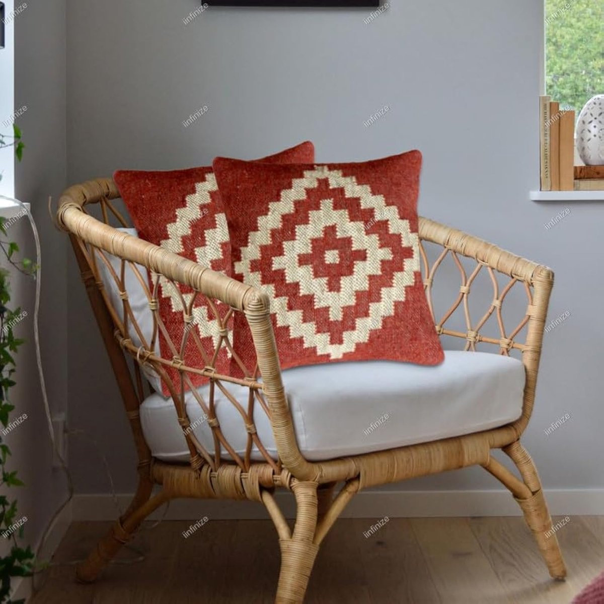 Set van 2 kussenslopen Boho handgeweven kussensloop traditionele woonkamer decor sofa sham kussenhoes etnische duurzame kelim rugleuning kussensloop 45x45 cm
