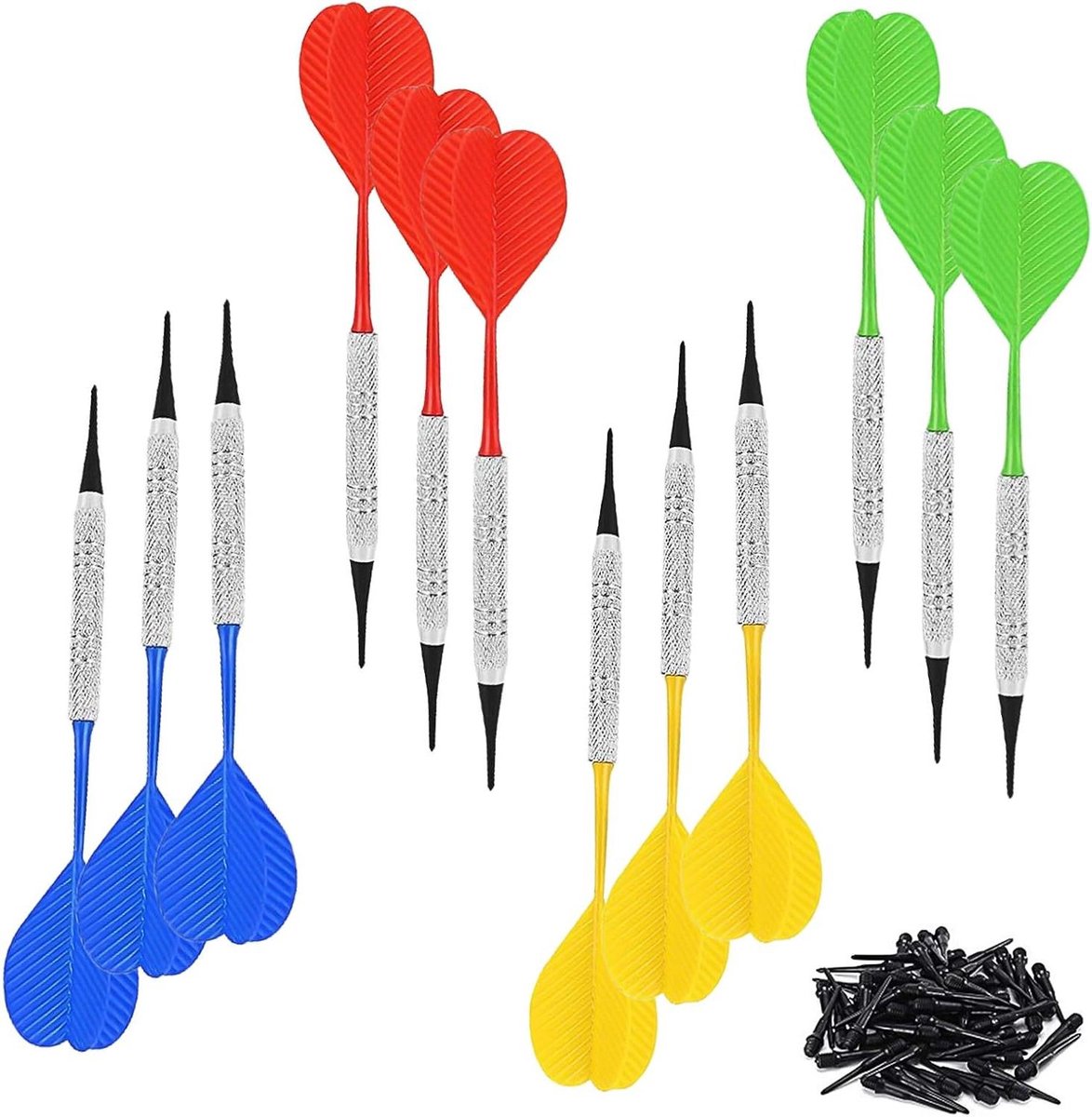Dartpijlen Set - Zachte Darts - Vaardigheden Verbeteren - Duurzaam IJzer & Kunststof - 12 Stuks - Multicolor