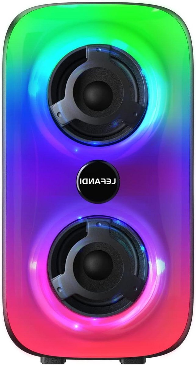 Bluetooth luidspreker - Draagbare muziekbox - Feestelijke muziek - Kleurrijk ledlicht - 11 x 13 x 23 cm - Blauw