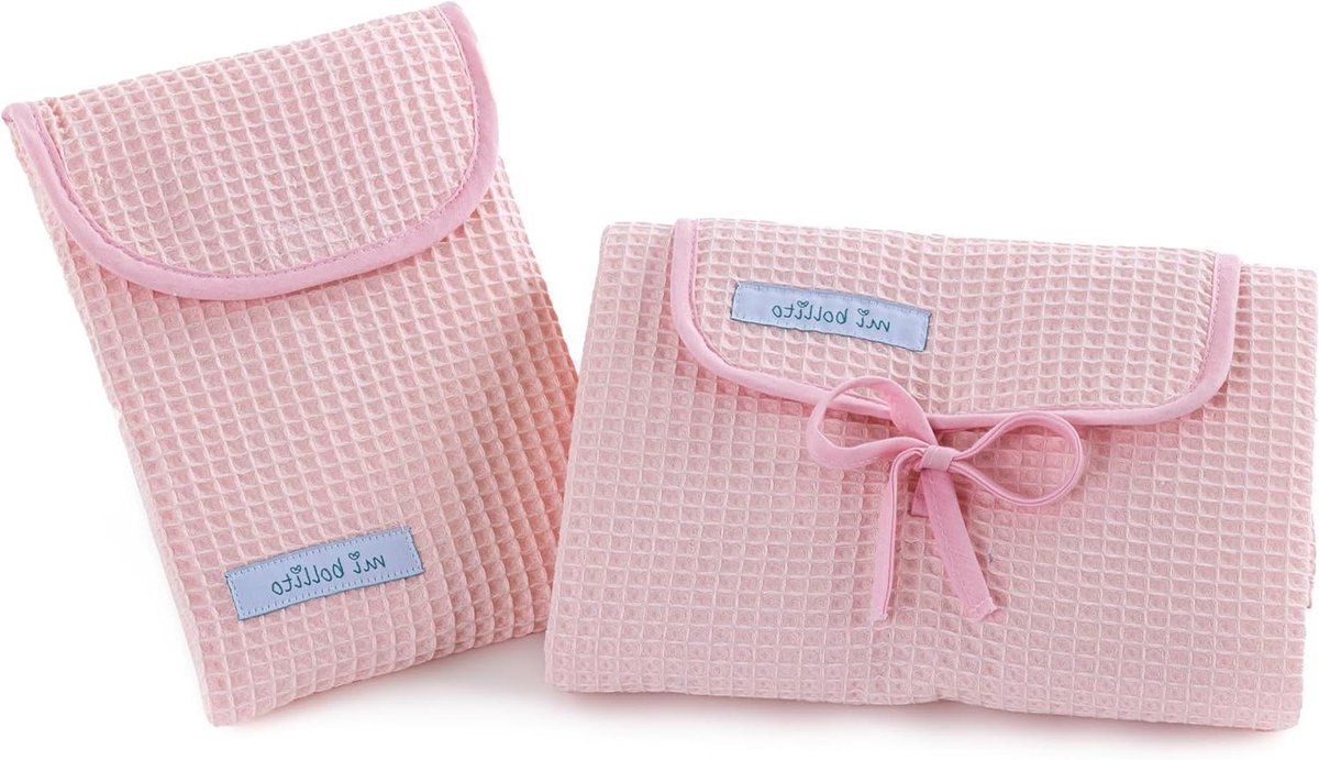 Baby Verschoonset - Nieuwe Ouder Set - Onderweg Luiers - Waterafstotend - 2 Delig - Lichtroze