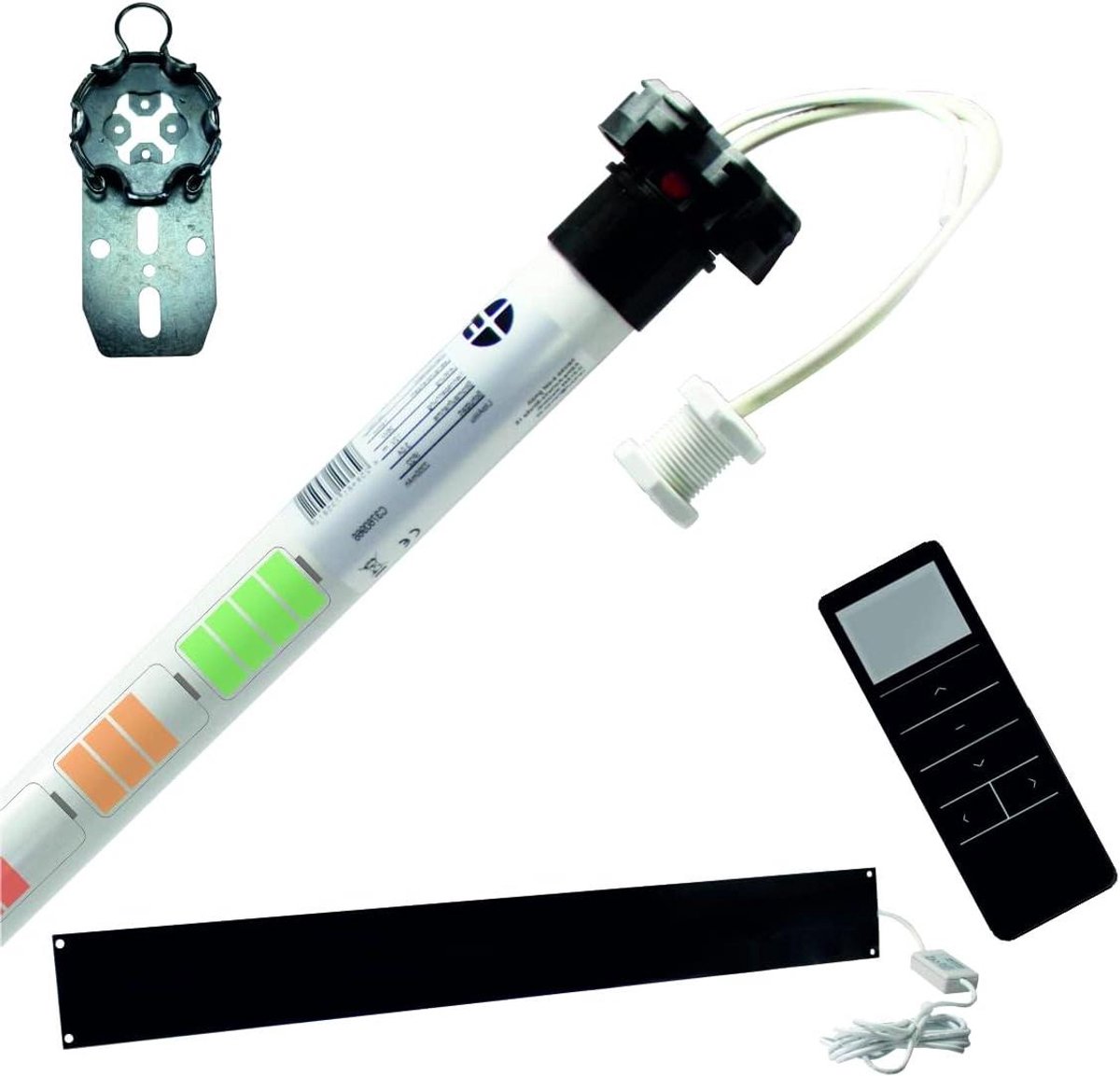 Accu motor set - Rolluik aandrijving - Rolluiken automatiseren - Zonder stroomkabel - 40 mm as - Wit