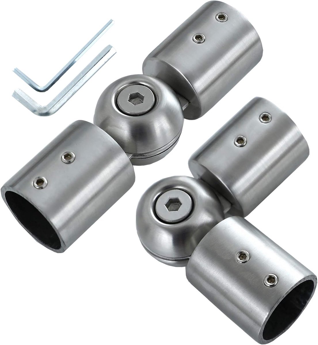 Hoek Gordijn Staaf Connector, Verstelbare Gordijnen Staven Connector Voor Erkers Blinds Met 1 "En 3/4" Zwart Zilver Kleur