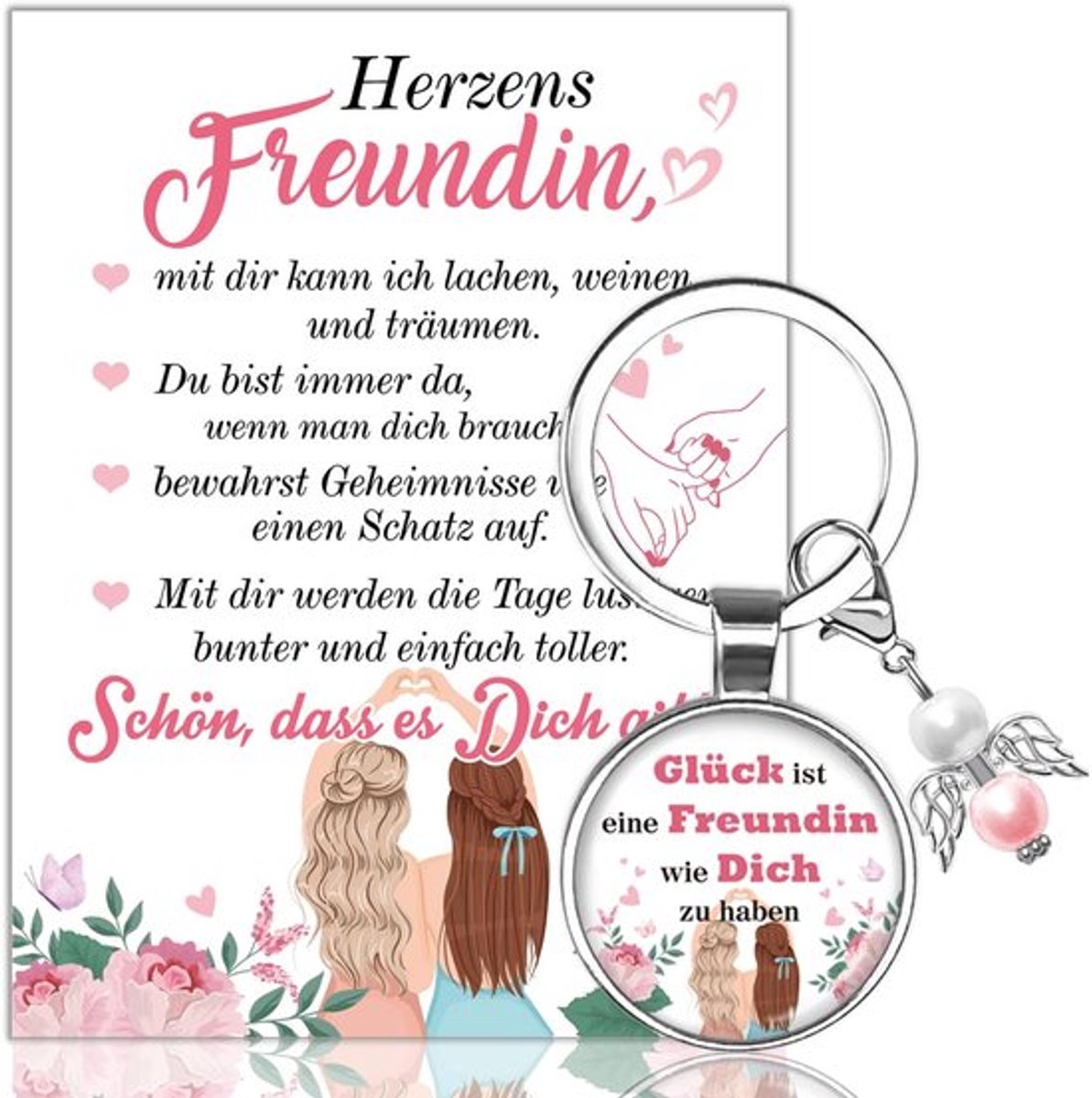 Dailygoody - Sleutelhanger Beschermengel - Vriendin - Persoonlijk