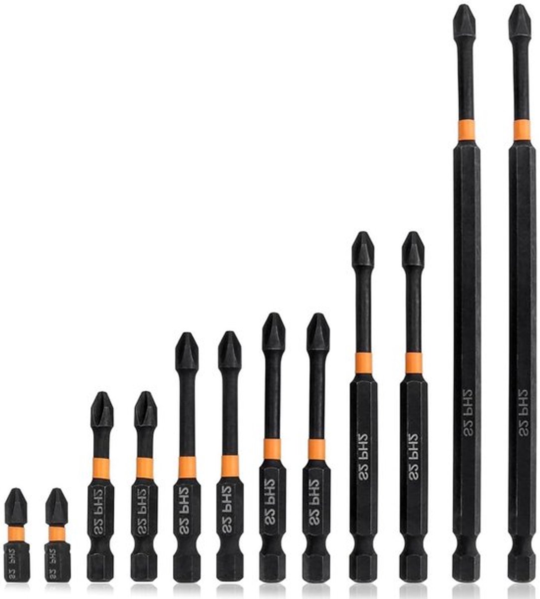 Allecto - Magnetische Schroevendraaier Bit Set - PH2 Phillips - 12