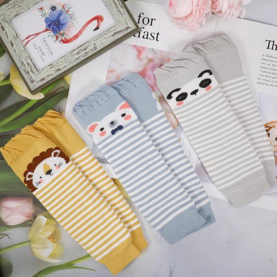 Baby beenwarmers - Kniebeschermers peuter - Warm houden - Schattig dierenpatroon - 30 cm lengte - Multicolor — afbeelding 3