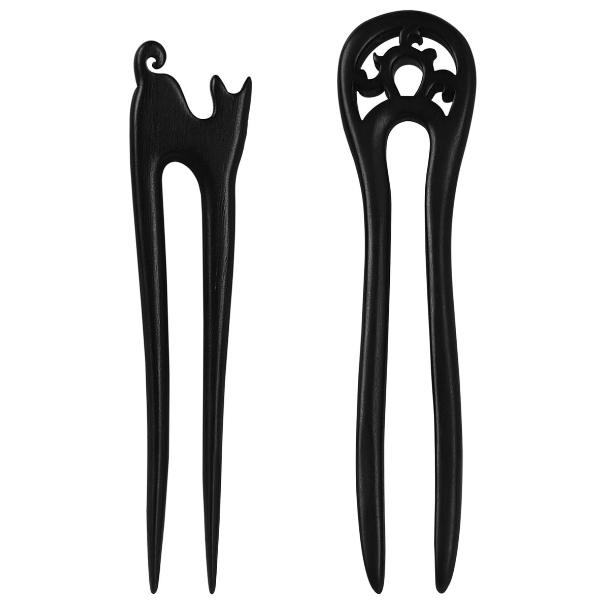2 stuks haarspelden, Chinese haarspelden, houten haarstangen, handgemaakte haarspelden, gesneden haarspelden, Chinese stijl, voor doe-het-zelf haaraccessoires (H)