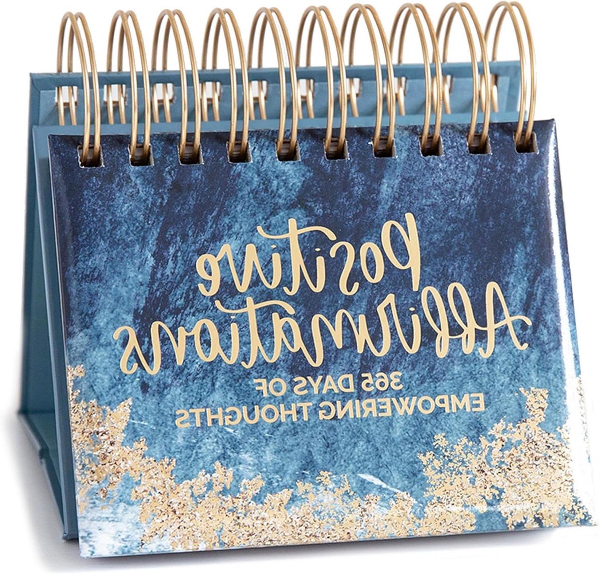 Bureaukalender Flip - Ongedateerd Dagelijks - Dagelijkse Inspiratie - Positieve Affirmaties - 5.25 x 5.5 inch - Geode Patroon