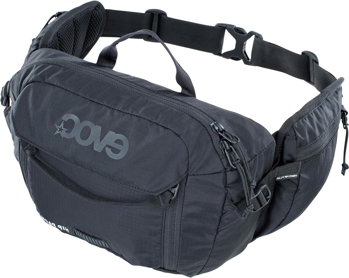 Heuptas - Outdoor tas - Fietsen en wandelen - Maximale rugventilatie - 3 Liter - Zwart