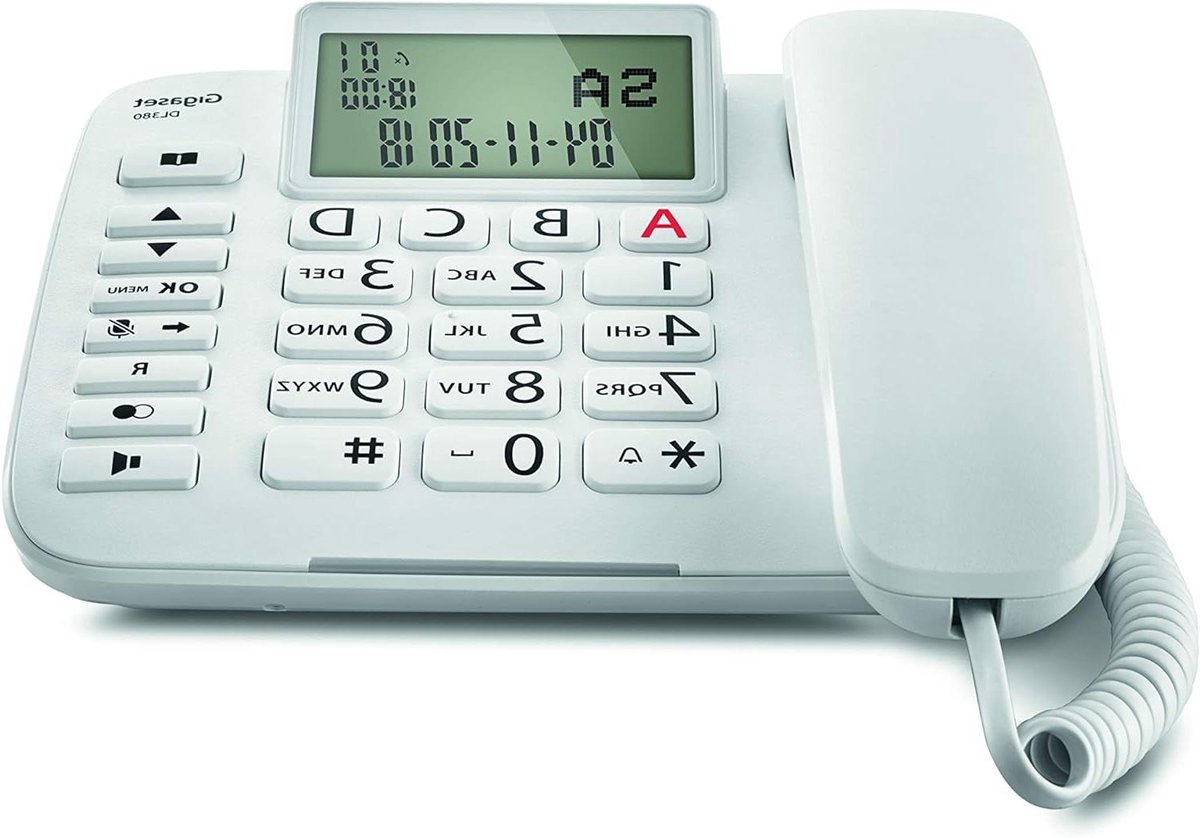 Analoge Telefoon - Vaste Telefoon - Thuisgebruik - Gehoorapparaat Compatibel - 60 x 60 x 85 cm - Wit